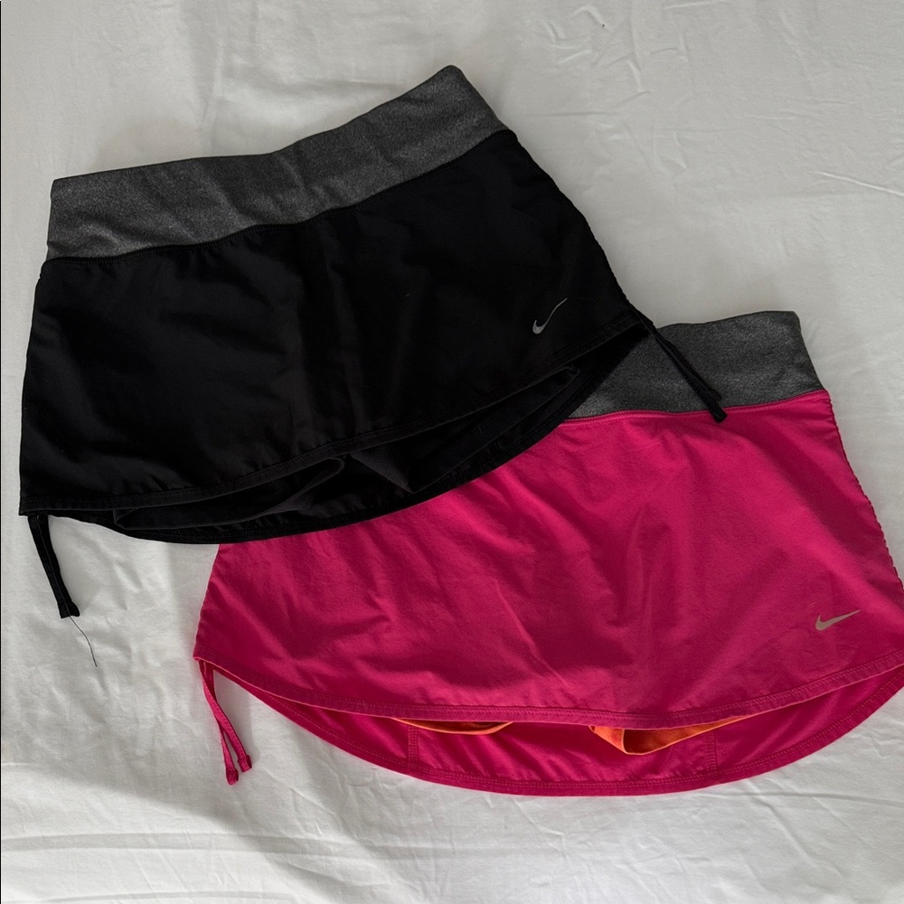 Nike Black and Hot Pink Athletic Skort Duo